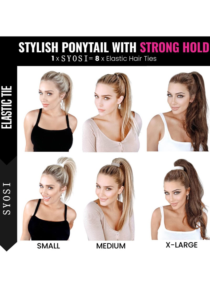 SYOSI SYOSI Silicone Seamless Hair Ties, Thick & Seamless Hair Ties Bands Ponytail Holders for Fine to Normal Hair or Slightly Thick Hair (2 Packs) - Image 5