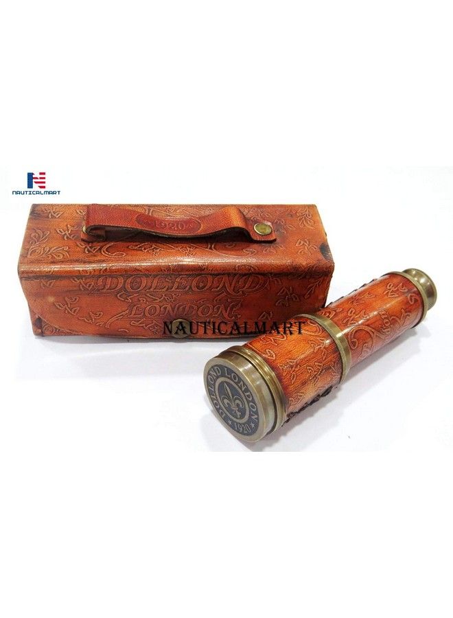 NAUTICALMART Brass Nautical Antique Working Telescope/Spyglass Replica In Leather Box With Glass Optics Extendable To 16 Inches Made Of Pure Brass Decorative Kids Scope - Image 4
