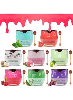 Charm Kiss 8PCS Bee Lip Balm Honey Pot Fruit Moisturizing Propolis Lip Mask Lip Mask Overnight Propolis Moisturizing Lip Balm Hydrating Prevention Dry and Crack Lip Scrubs Exfoliator Lip Wrinkle Care Products 