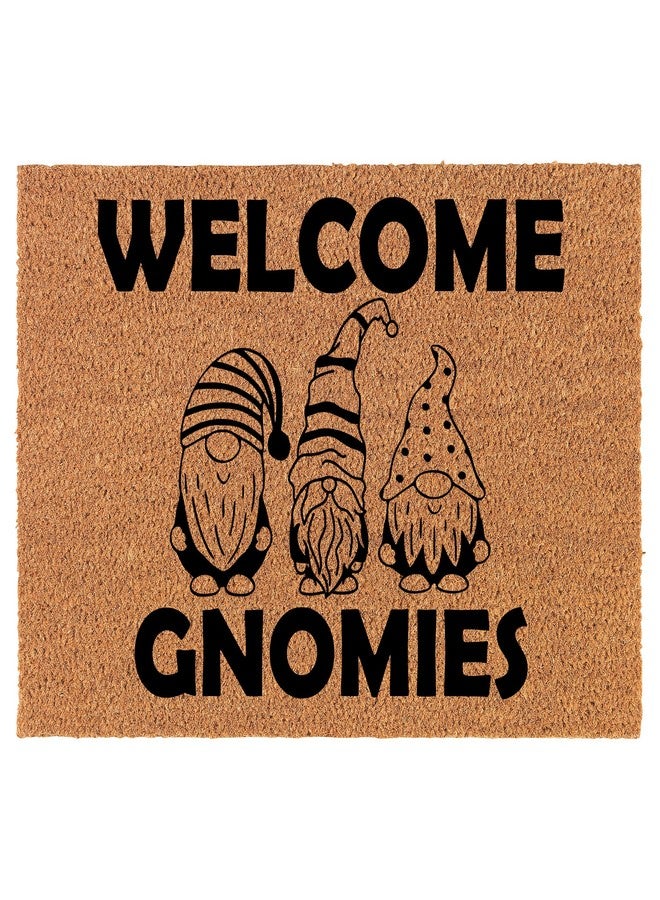 mip Welcome Doormat Coco Coir Door Mat Welcome Gnomies Gnome Winter Christmas Funny (30" x 18") - Image 1