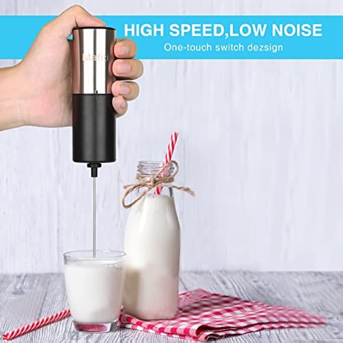 mafiti Electric Milk Frother Stick Stainless Steel Handheld Milk Frother Battery Operated Milk Frother With Electric Strong Motor Milk Frother For CoffeeLatteCappuccinoCream - Image 3