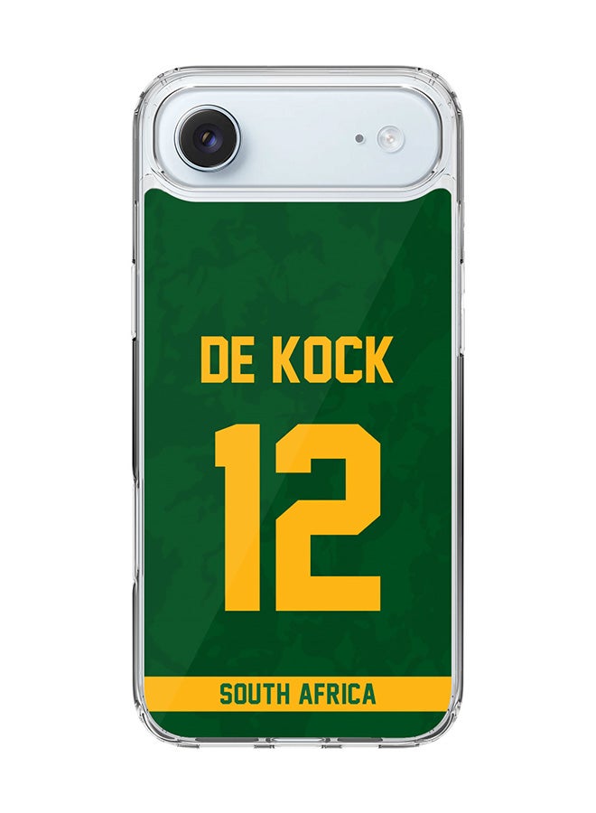 Stylizedd Classic Clear MagSafe Case for iPhone 17 Air , Hybrid Soft Case Flexible Edges Anti Drop TPU PC Gel Thin Transparent Cover [ Designed for iPhone 17 Air ] - South Africa Quinton de Kock, Jersey No 12