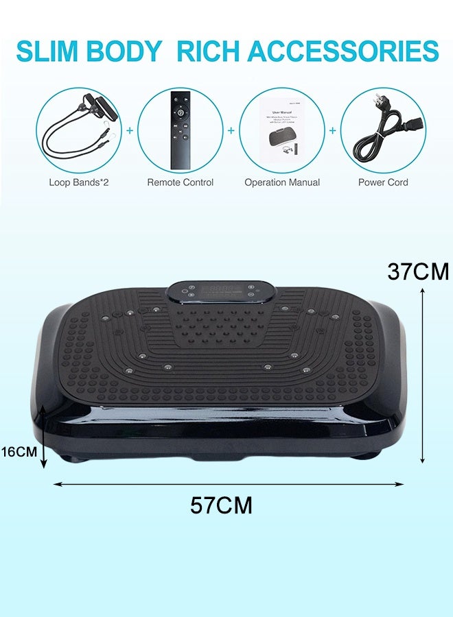MLADEN Vibration Plate Exercise Machine, Whole Body Workout Vibrate Fitness Platform with LCD Display, Burn Calories, Helps Alleviate Back & Joint Pain Lymphatic Drainage Machine for Weight Loss Shaping Toning Wellness Home Gyms - Image 2