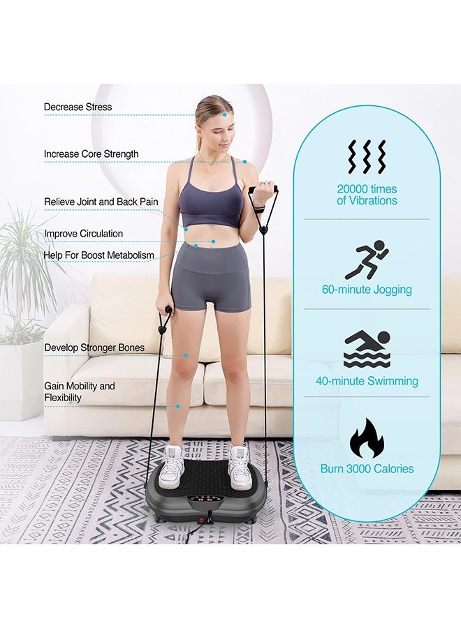 MLADEN Vibration Plate Exercise Machine, Whole Body Workout Vibrate Fitness Platform with LCD Display, Burn Calories, Helps Alleviate Back & Joint Pain Lymphatic Drainage Machine for Weight Loss Shaping Toning Wellness Home Gyms - Image 5