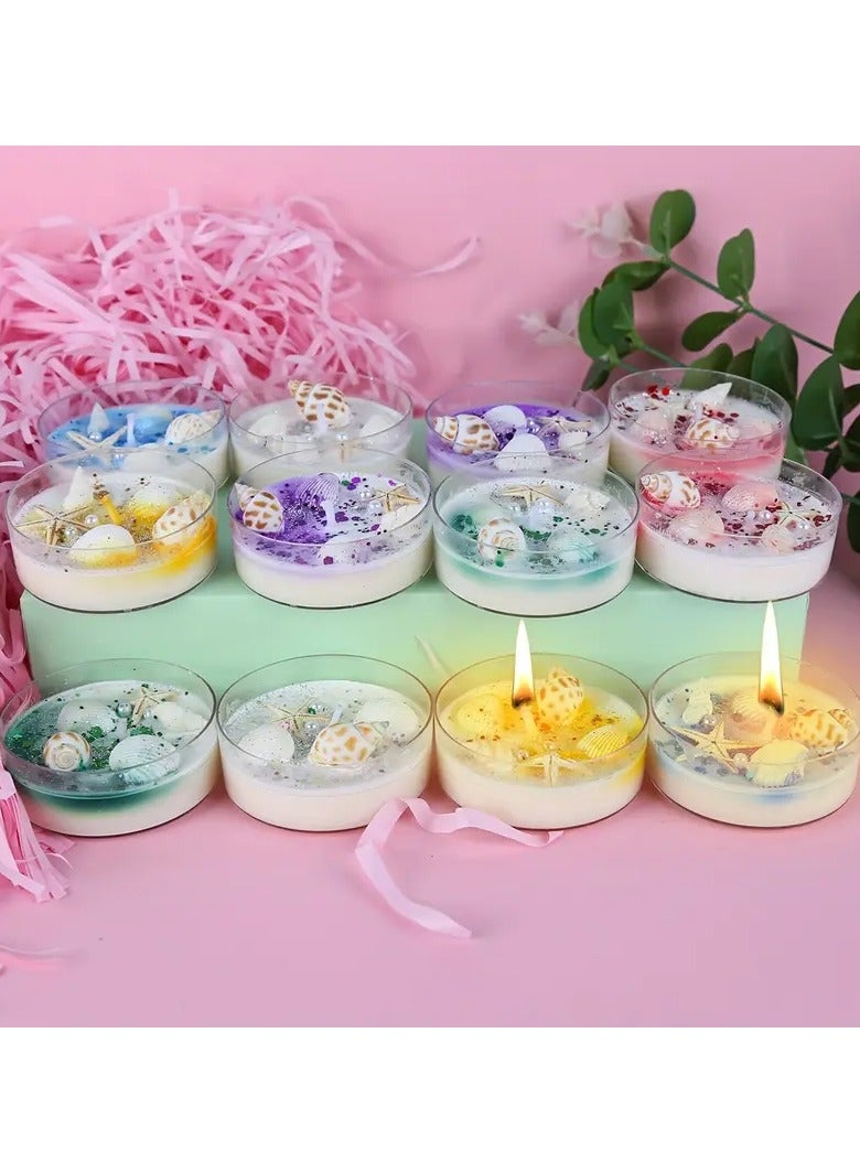 Luxury 6pcs Shell-Themed Aromatherapy Candle Gift Set – Romantic Scented Candles with Decorative Pearls & Sequins  - Image 4