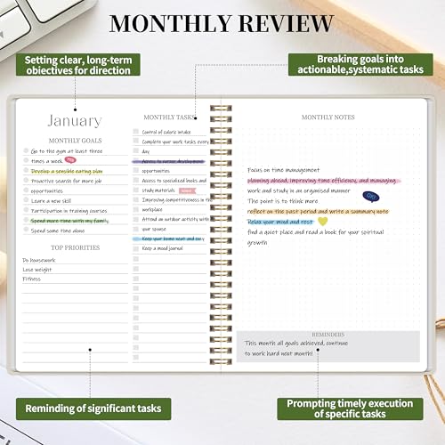 Kamoy 2026-2027 Monthly Planner - Jan. 2026 - Dec. 2027, 2 Year Calendar 2026-2027 Monthly Planner, 7.5" x 10", 24 Months Calendar with Note Pages, Twin-wire Binding, for Office, School Home Planning - Beige - Image 4