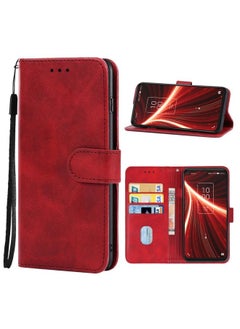 Case Cover Leather Phone Case For TCL 10 5G UW Red