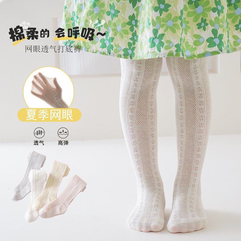 Summer Children'S Pantyhose Thin Hollow Mesh Baby Leggings Solid Color Girls Mosquito Socks Pantyhose - Image 5