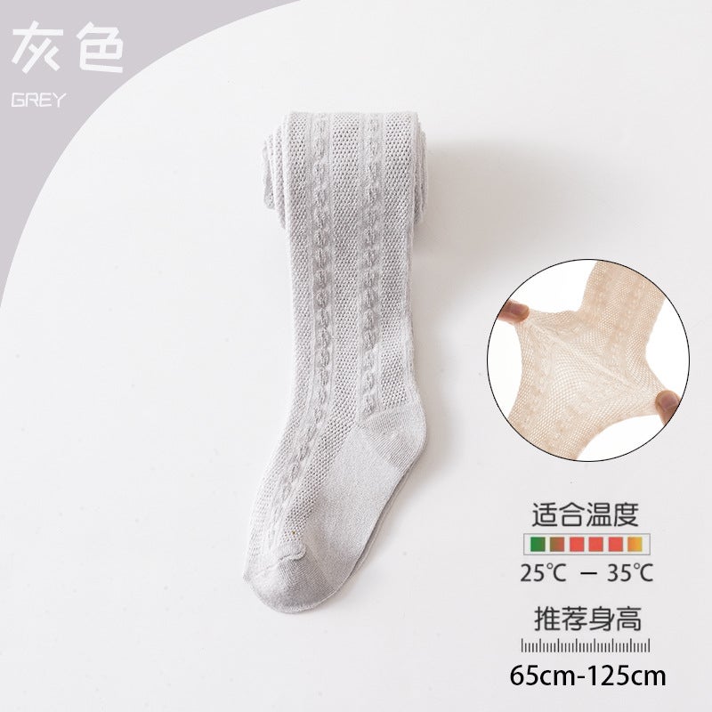 Summer Children'S Pantyhose Thin Hollow Mesh Baby Leggings Solid Color Girls Mosquito Socks Pantyhose - Image 1