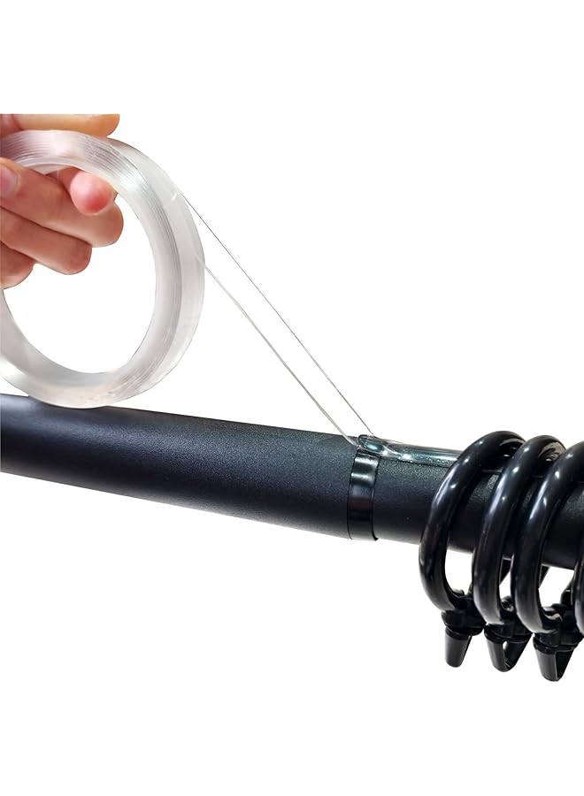 The Bros شريط انزلاق قضيب الستارة، 0.78 بوصة * 16 قدم شريط انزلاق شفاف، شريط انزلاق حلقة الستارة الشفاف، شريط انزلاق سلس لقضيب الستارة، لمنع حلقات الستارة من الالتصاق بقضبان الستارة - Image 1