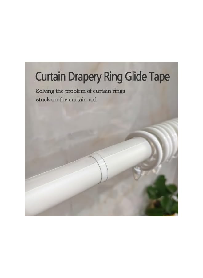 The Bros شريط انزلاق قضيب الستارة، 0.78 بوصة * 16 قدم شريط انزلاق شفاف، شريط انزلاق حلقة الستارة الشفاف، شريط انزلاق سلس لقضيب الستارة، لمنع حلقات الستارة من الالتصاق بقضبان الستارة - Image 3