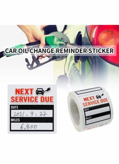 KASTWAVE Oil Change Stickers, 600 Pcs 5 * 5cm Car Service Black Stickers (2 Roll)  - Image 3