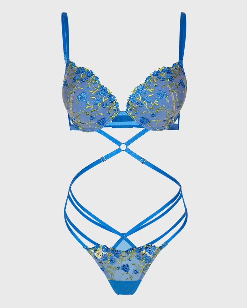 Isla & Evie Isla & Evie Princess Blue Lace Bodysuit