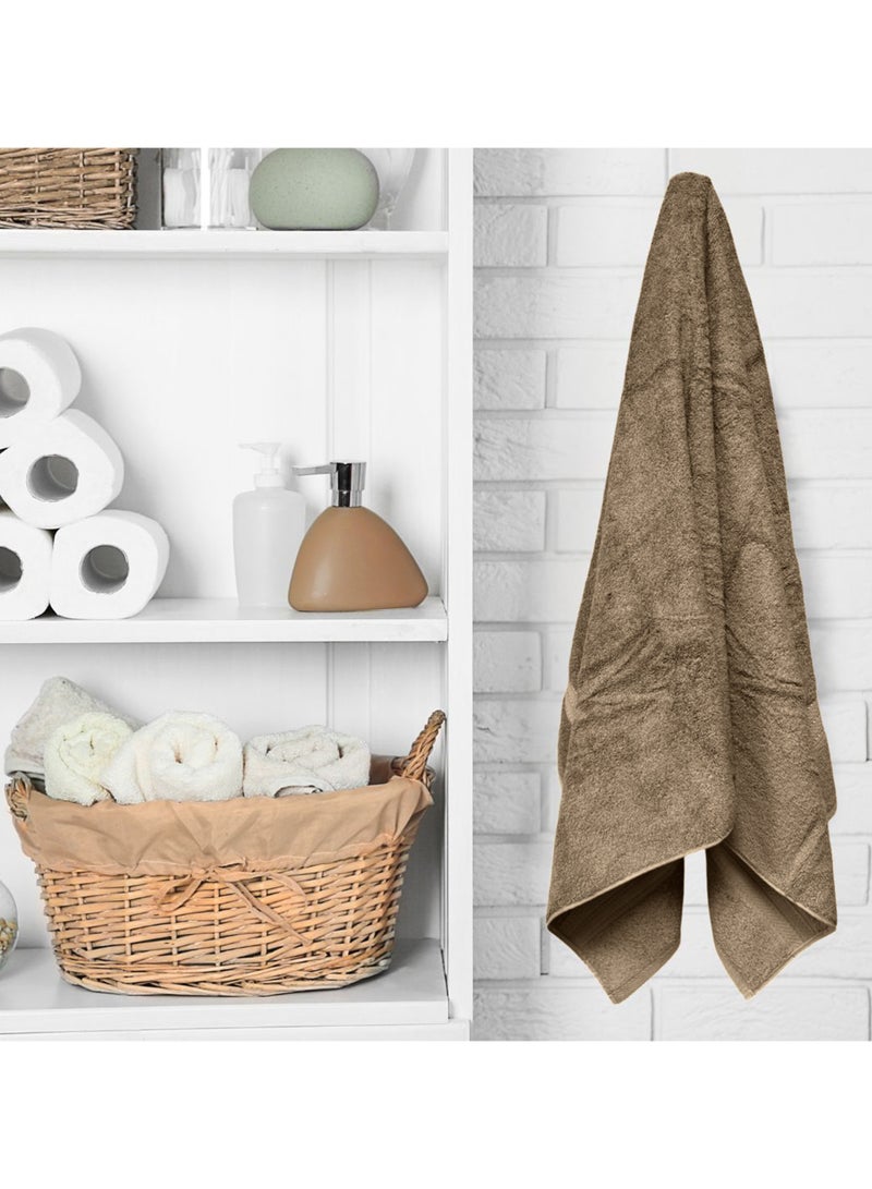 KASSINO Kassino Jumbo Bath Sheet (2 Pack, 80x160 cm) - 580 GSM Large Bath Towel,100% Combed Cotton, Soft & Quick-Dry Oversized Towels, Highly Absorbent, Double Stitched Hotel Quality Towels | Beige  - Image 4