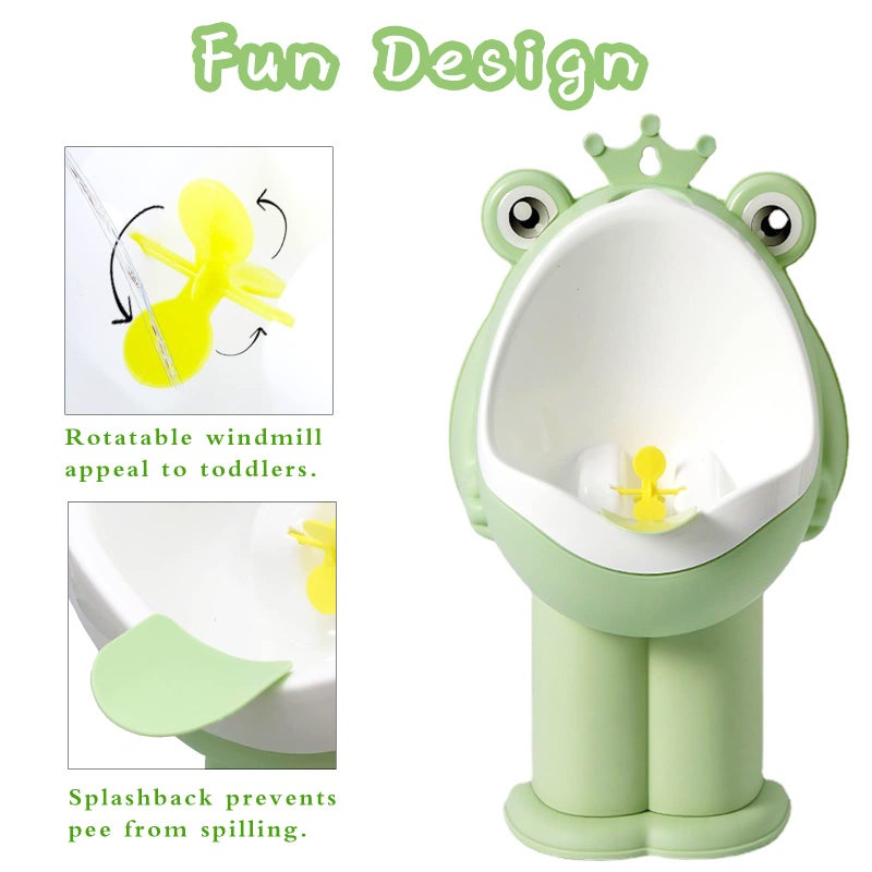 Xeehwb Frog Pee Training,Potty Training Urinal for Boys Kids Toddler Standing Urinal Wall-Mounted Toilet with Funny Aiming Target,Green - Image 4
