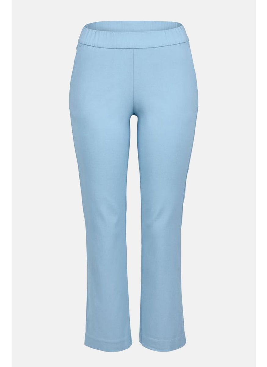 Tchibo Women Regular Fit Stretchable Trouser Pants, Light Blue  - Image 3