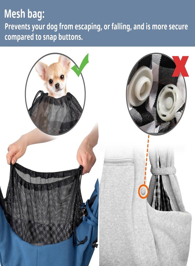 CUBY Cat and Dog Sling Carrier - Small Pet Carrier Sling with Adjustable Strap & Zip Pocket, Hands Free Soft Dog Slings for Cats, Puppies, Outdoor Travel Safety Purse Bag (Navy Blue) - Image 3