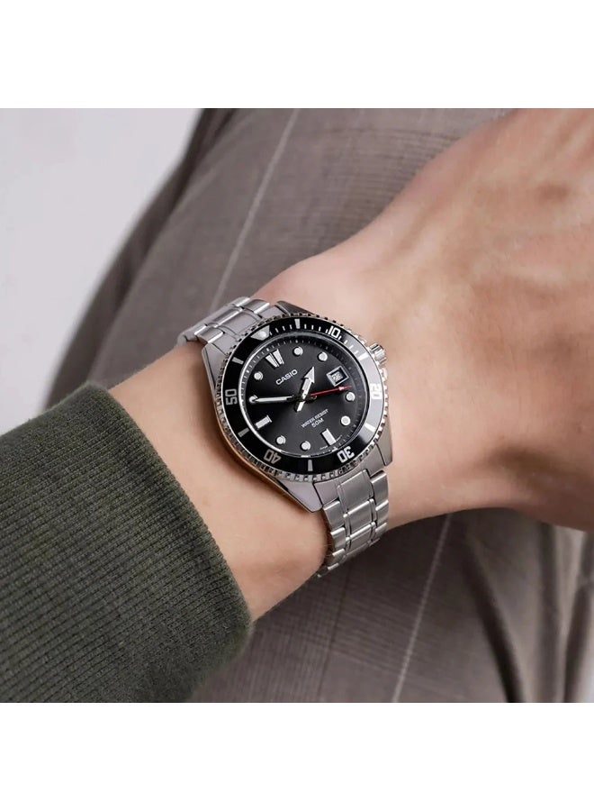 CASIO ساعة غوص كاسيو للجنسين - MDV-10D-1A2VDF بقرص أسود - Image 4