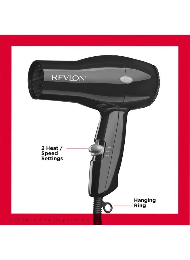 Revlon Compact Hair Dryer | 1875W Lightweight Design, Perfect for Travel, (Black) - Image 3