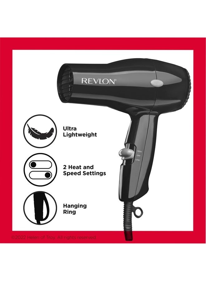 Revlon Compact Hair Dryer | 1875W Lightweight Design, Perfect for Travel, (Black) - Image 4