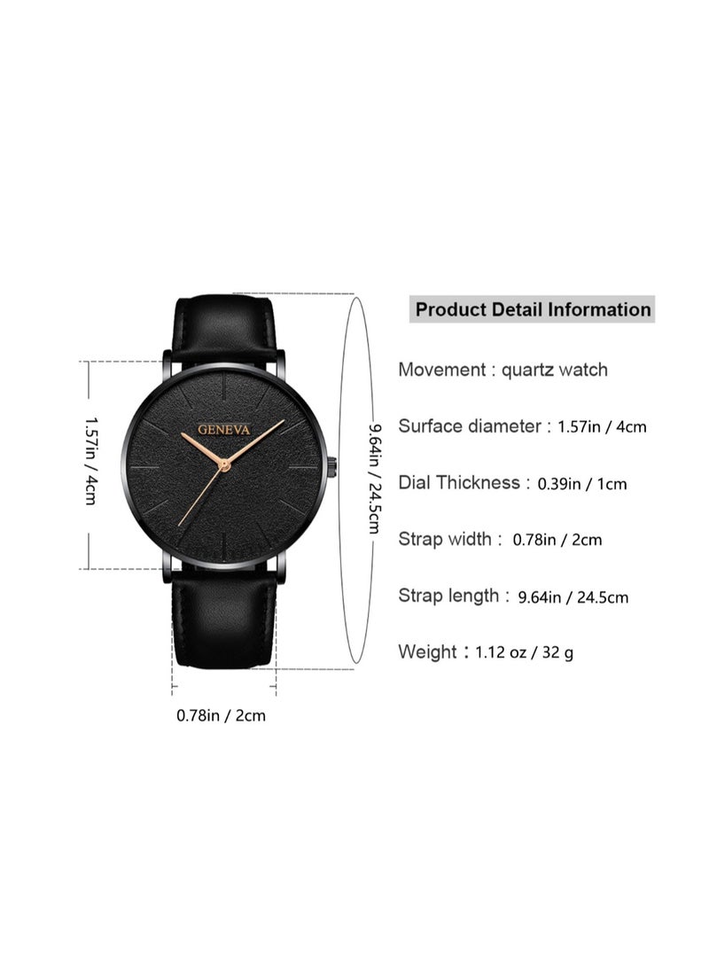 Geneva New fashionable casual men's sport-style watch set - unique and trendy quartz wristwatch - Image 3