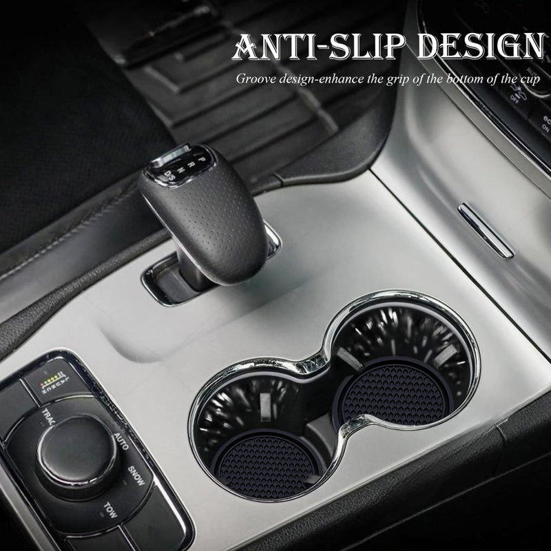 MEAJOO 2PCS Car Cup Holder Coaster, Universal Auto Non-Slip Cup Holder Coaster, 2.75In Universal Non-Slip Recessed Car Interior Accessories (Black) - Image 3