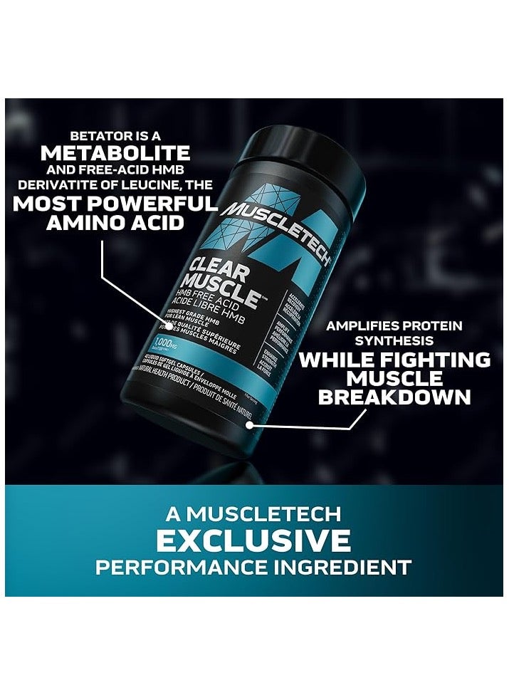 ماسل تيك كلير مصل، 42 كبسولة سائلة، أعلى درجة من HMB للعضلات النحيفة والتعافي، مكمل HMB الحمضي الحر للعضلات، يساعد في تقليل تكسير العضلات - Image 3