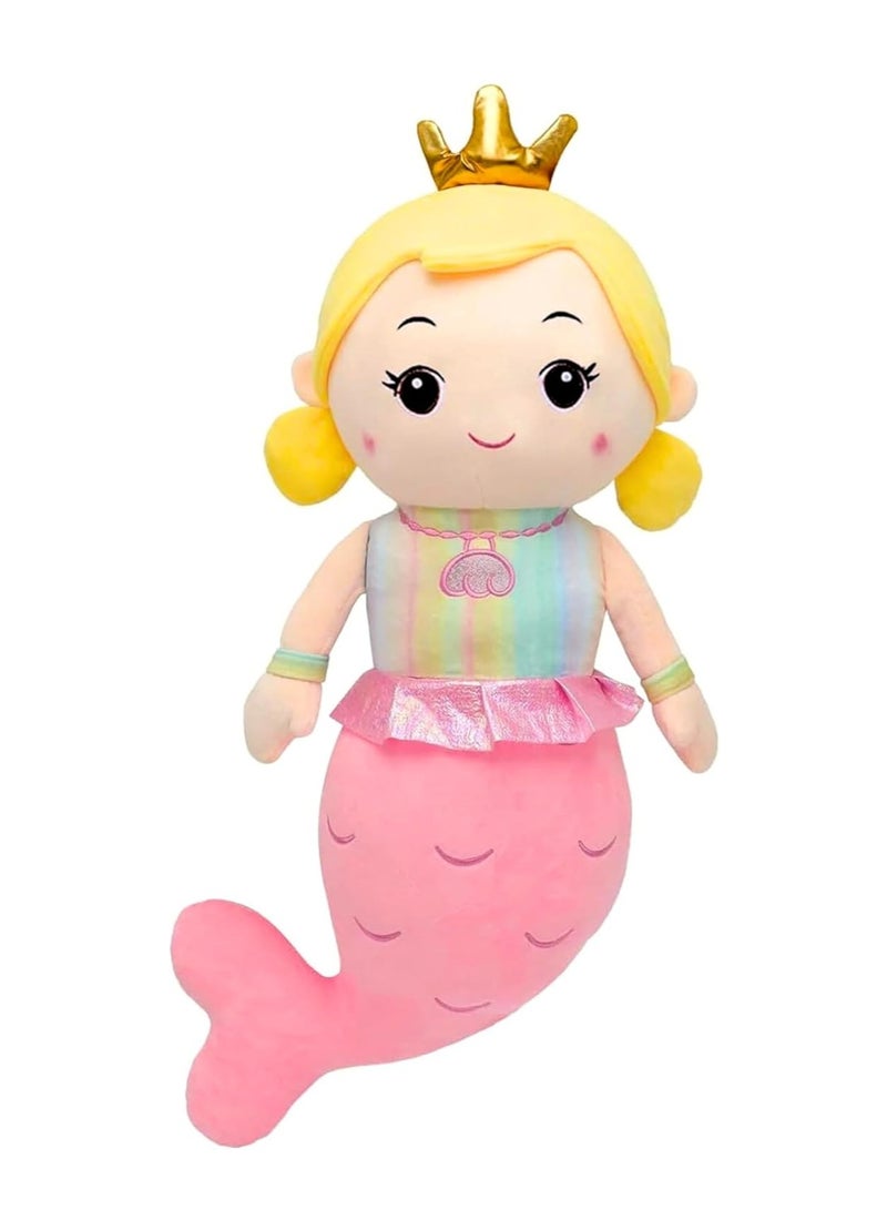 راكسوم لعبة حورية البحر المحشوة 50 سم - وسادة ناعمة ومحشوة، وسادة محشوة لطيفة للبنات، دمية حورية البحر ناعمة ومبهجة، رفيقة نوم، وسادة رائعة هدية للأطفال والكبار، ديكور لغرفة الأطفال وغرفة النوم - Image 1