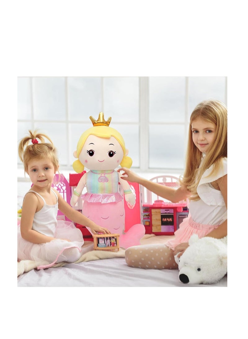 راكسوم لعبة حورية البحر المحشوة 50 سم - وسادة ناعمة ومحشوة، وسادة محشوة لطيفة للبنات، دمية حورية البحر ناعمة ومبهجة، رفيقة نوم، وسادة رائعة هدية للأطفال والكبار، ديكور لغرفة الأطفال وغرفة النوم - Image 2