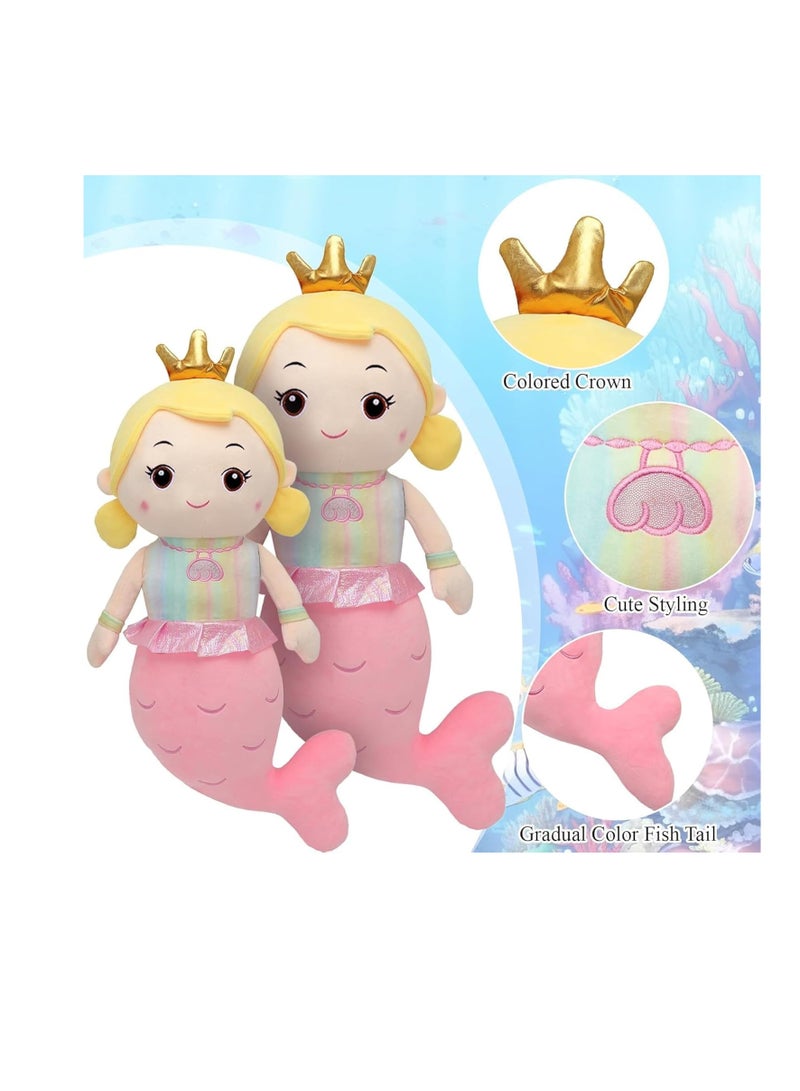 راكسوم لعبة حورية البحر المحشوة 50 سم - وسادة ناعمة ومحشوة، وسادة محشوة لطيفة للبنات، دمية حورية البحر ناعمة ومبهجة، رفيقة نوم، وسادة رائعة هدية للأطفال والكبار، ديكور لغرفة الأطفال وغرفة النوم - Image 4