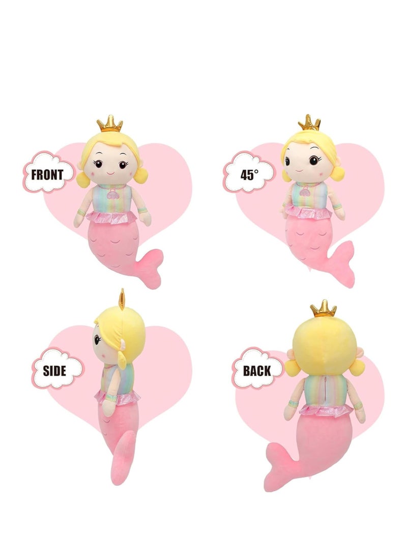 راكسوم لعبة حورية البحر المحشوة 50 سم - وسادة ناعمة ومحشوة، وسادة محشوة لطيفة للبنات، دمية حورية البحر ناعمة ومبهجة، رفيقة نوم، وسادة رائعة هدية للأطفال والكبار، ديكور لغرفة الأطفال وغرفة النوم - Image 5