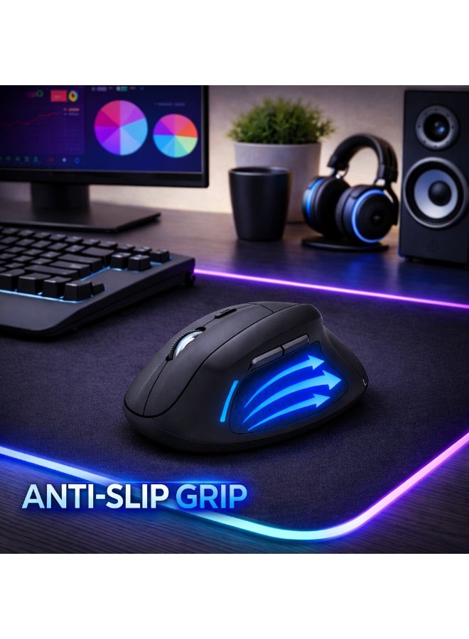 E-YOOSO X-45 Ergonomic Wireless Mouse, Ergonomic Vertical Mouse with 5 DPI Options, 4 Buttons, USB Receiver, Comfortable for Office and Home Use - Image 2