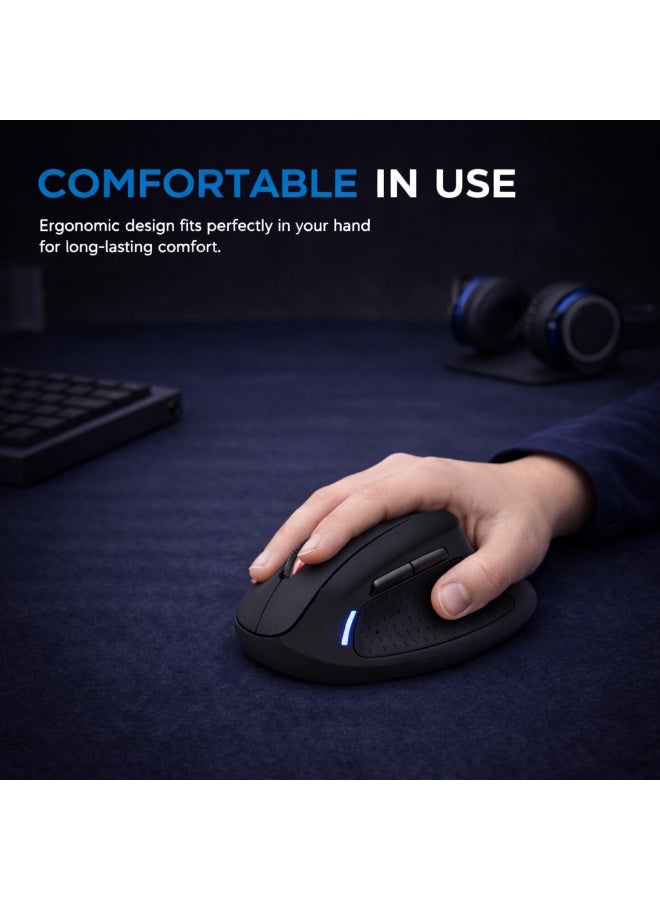 E-YOOSO X-45 Ergonomic Wireless Mouse, Ergonomic Vertical Mouse with 5 DPI Options, 4 Buttons, USB Receiver, Comfortable for Office and Home Use - Image 4
