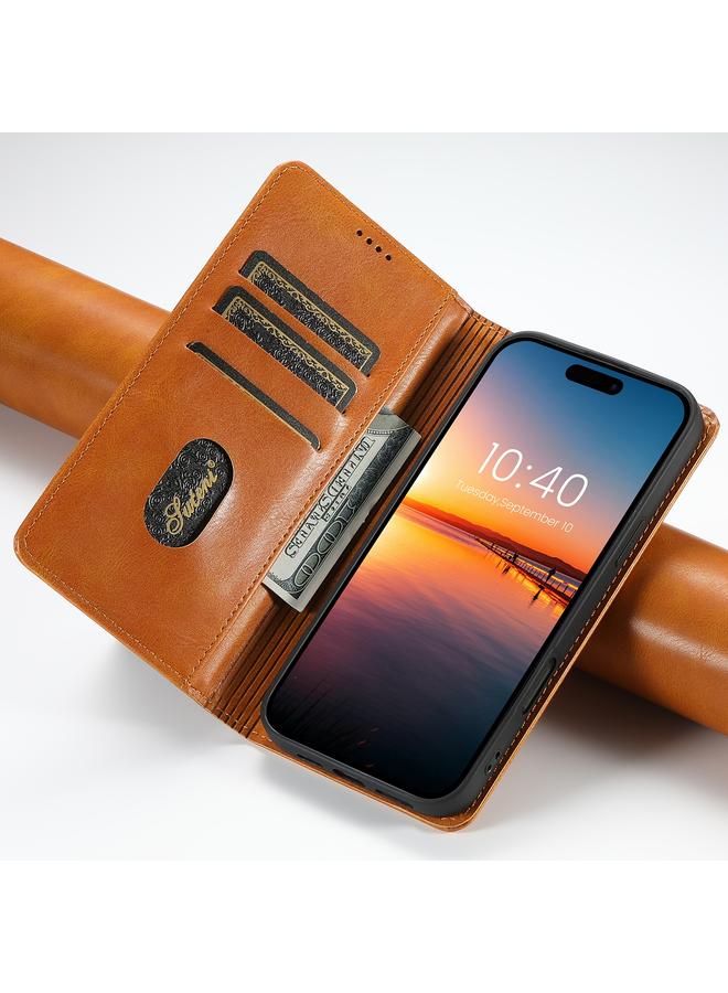 Suteni Case For iPhone 16 Pro J02 Oil Wax Wallet Leather Phone Case - Image 4