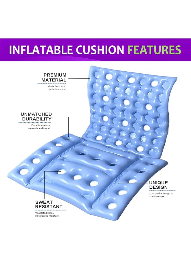 Wheelchair Cushions Anti Decubitus Wheelchair Inflatable Seat Cushions For Butt Breathable Backrest Air Cushion Bed Sore Cushion For Pressure Sores Portable Travel Seat Cushion For Long Sitting