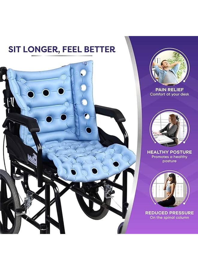 Wheelchair Cushions Anti Decubitus Wheelchair Inflatable Seat Cushions For Butt Breathable Backrest Air Cushion Bed Sore Cushion For Pressure Sores Portable Travel Seat Cushion For Long Sitting