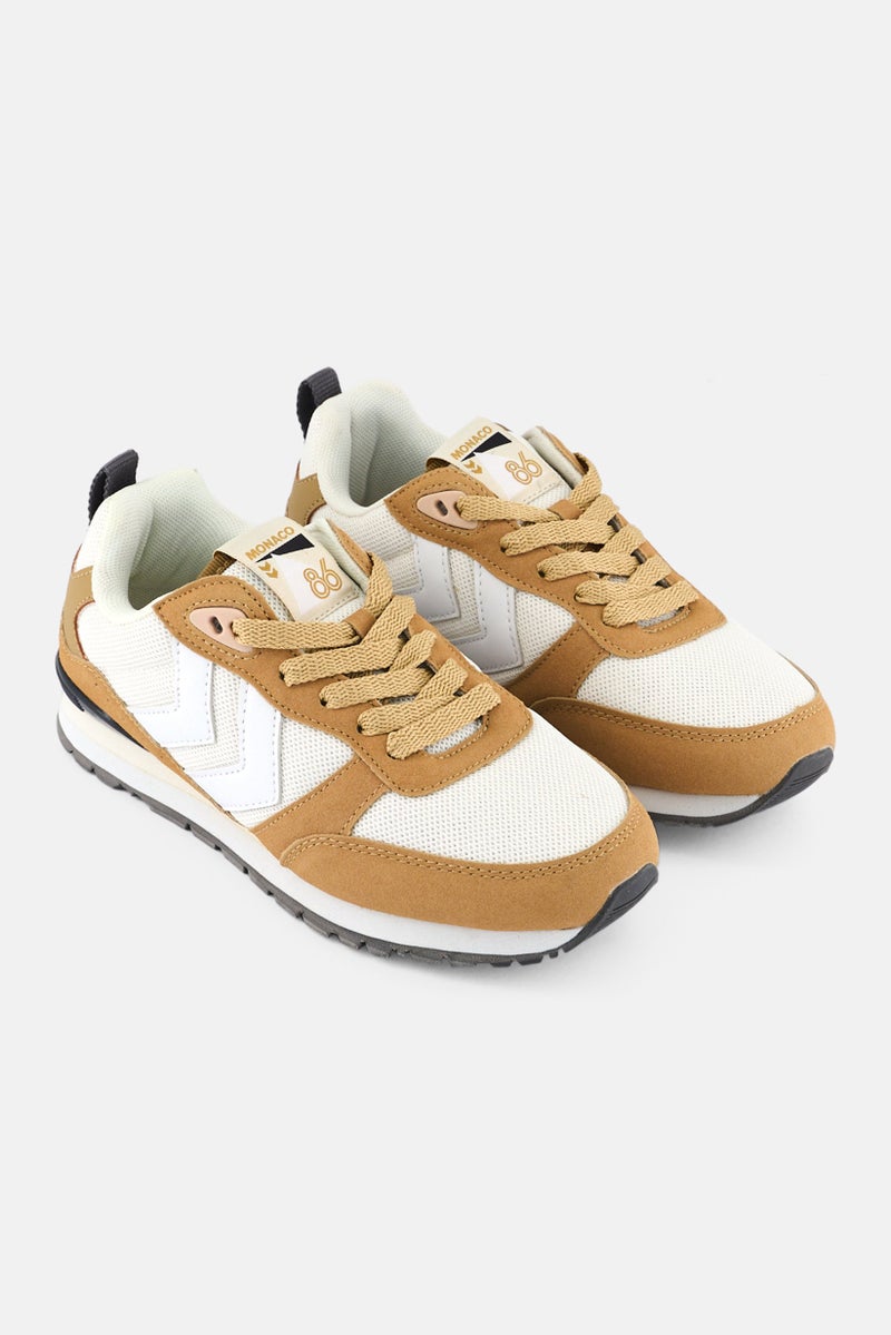 Hummel Kids Boy Monaco 86 Lace up Outdoor Shoes, Khaki - Image 1