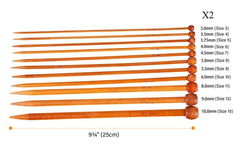 Fairycece Bamboo Knitting Needles Set Knitting Needle Case Kits for Beginners Wooden Wood - Image 2