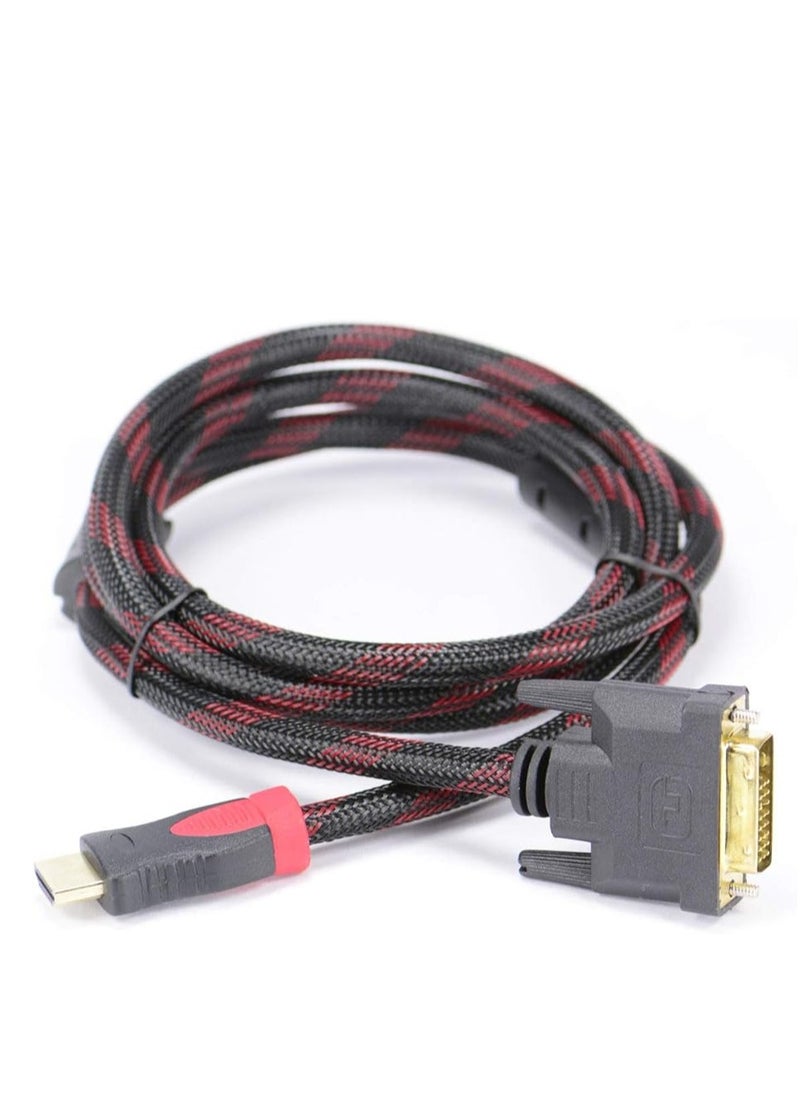 Nanotek - Nanotek HDMI Male to DVI Male Video Converter Cable Adapter- Black and Red - Image 1