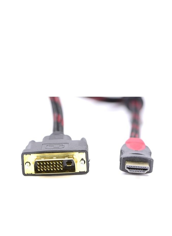 Nanotek - Nanotek HDMI Male to DVI Male Video Converter Cable Adapter- Black and Red - Image 1