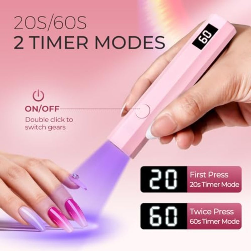 UV Nail Lamp with Stand Foldable Pink Flash Cure Lamp 360°Adjustable Rotation, Portable, Relax Hands, for Gel Polish Home DIY Salon Women Painting Manicure - Image 5