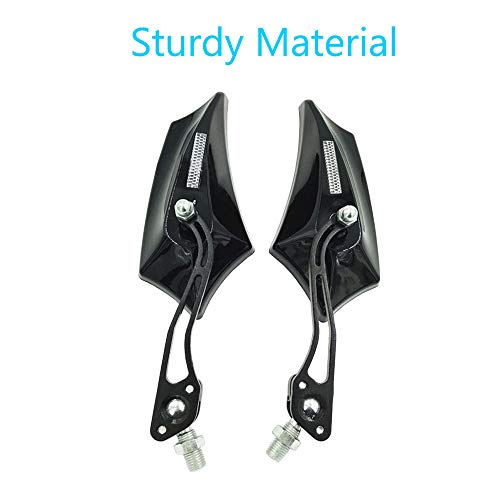 ESUPPORT Black Universal Motorcycle Motorbike Bike 8mm 10mm Rear View Side Mirror Scooter ATV - Image 3