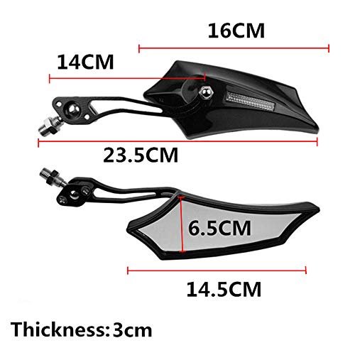 ESUPPORT Black Universal Motorcycle Motorbike Bike 8mm 10mm Rear View Side Mirror Scooter ATV - Image 2