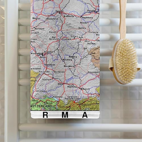 3dRose Towel Image of Map of Germany with Cities and Flag 15 by 22inches TWL_299558_1 - Image 3