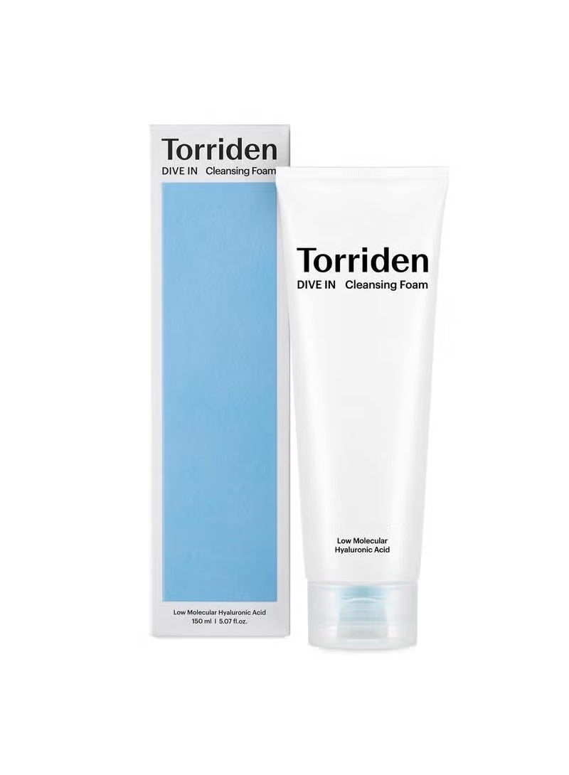 Torriden DIVE IN Cleansing Foam Face Wash 150ml (5.07 fl.oz.) | Hydrating Daily Facial Cleanser for All and Sensitive Skin | Hyaluronic Acid, Panthenol, Allantoin - Image 1