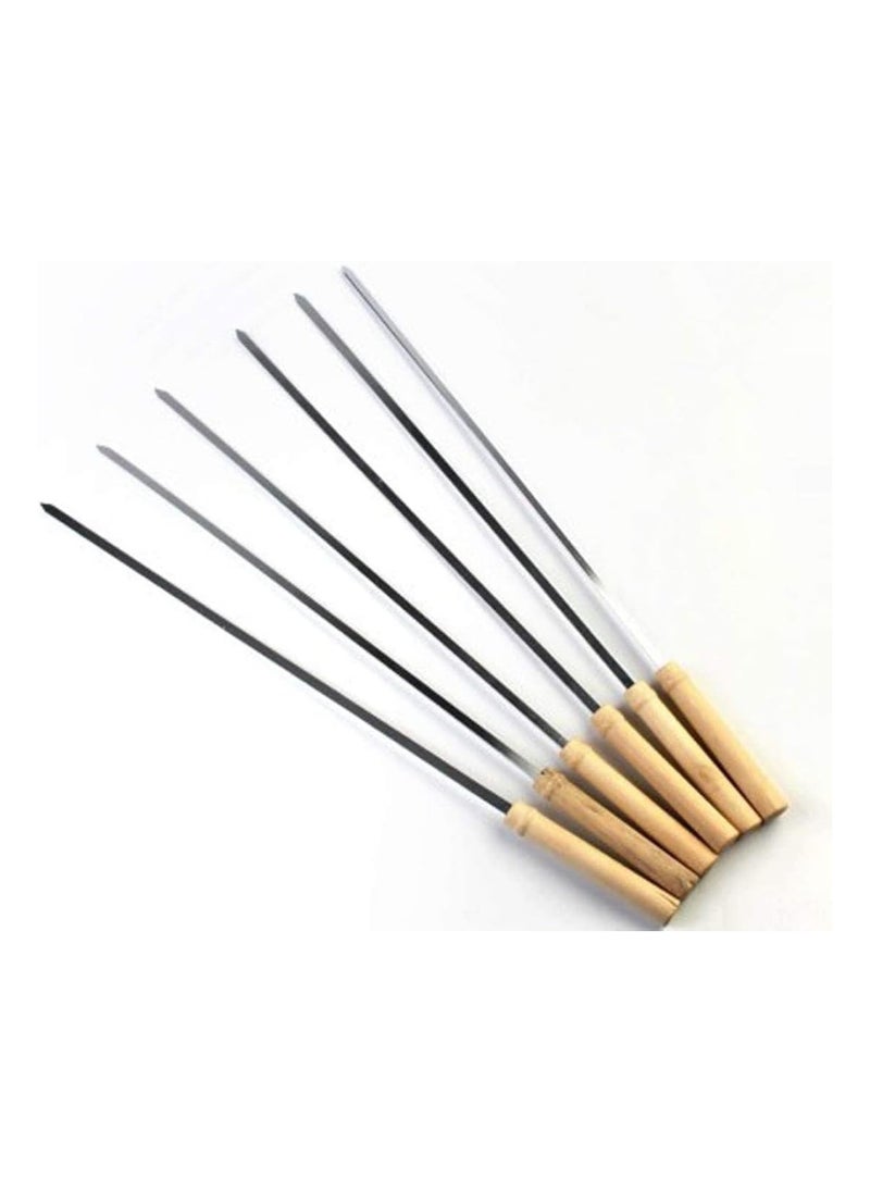 Generic Portable Folding Charcoal Grill Set with 6 Skewers, Flat Spatula, and Air Blower for Camping, Hiking, Picnics, and Travel  - Image 2