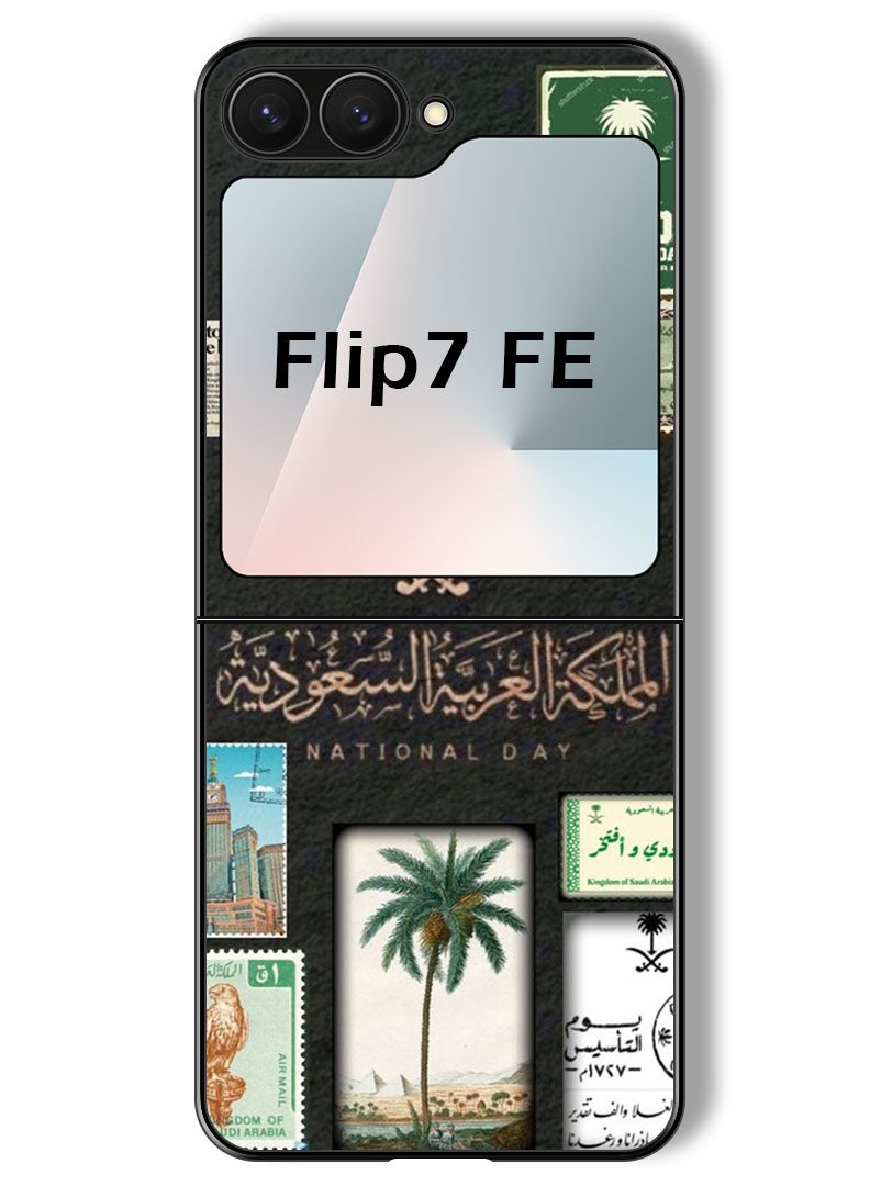 Theodor Case Compatible with Samsung Galaxy Z Flip 7 FE 6.7 Inch Protection Shockproof Bumper Cover KSA national day - Image 1
