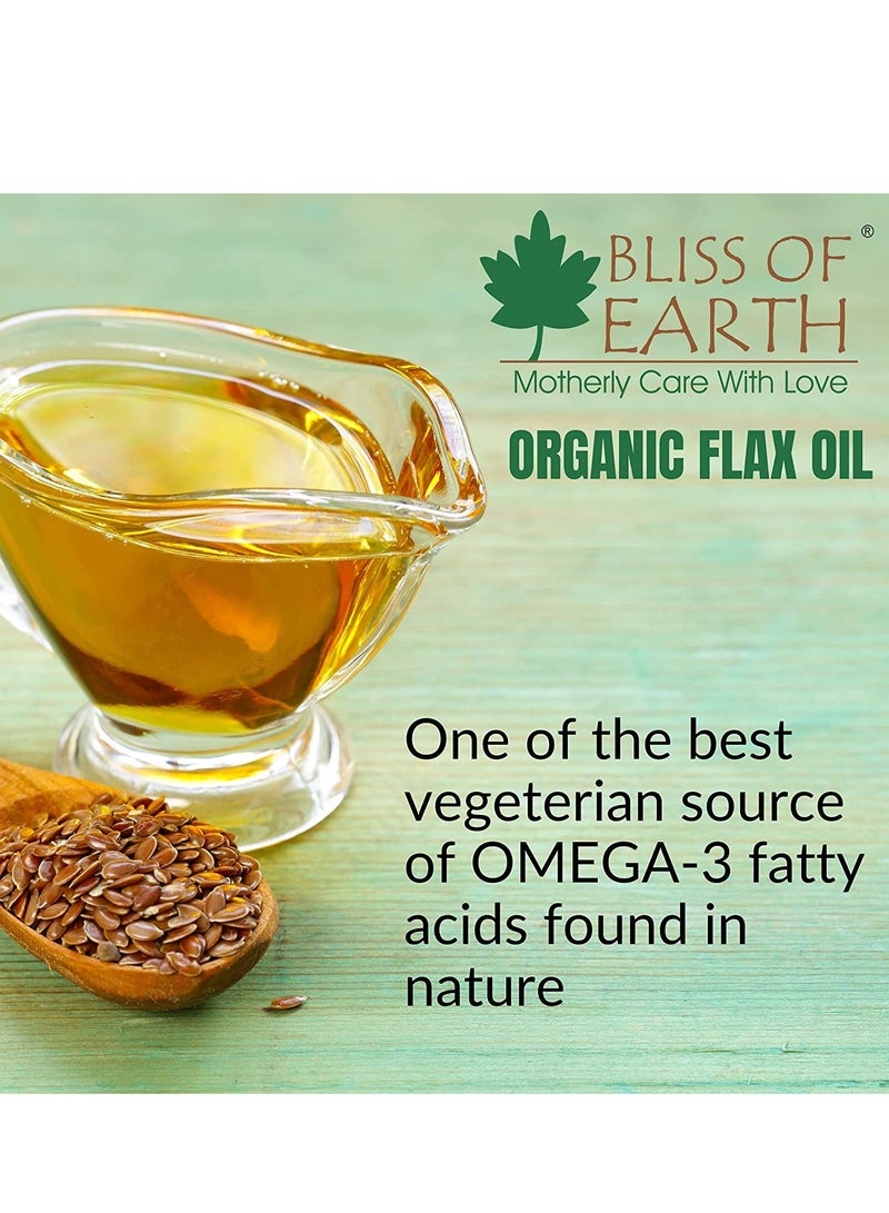 BLISS OF EARTH Bliss of Earth 100ml Certified Organic Flaxseed Oil Rich with Omega & Cold Pressed for Healthy Hair & Skin - Image 2