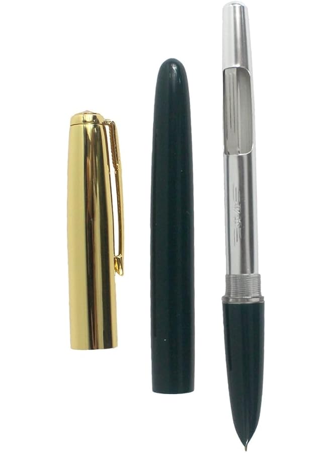 erorex Hero Pen Original Fountain Pen Iridium Fine Nib 330 With Golden Cap Fountain Pen Pack Of 3  - Image 2