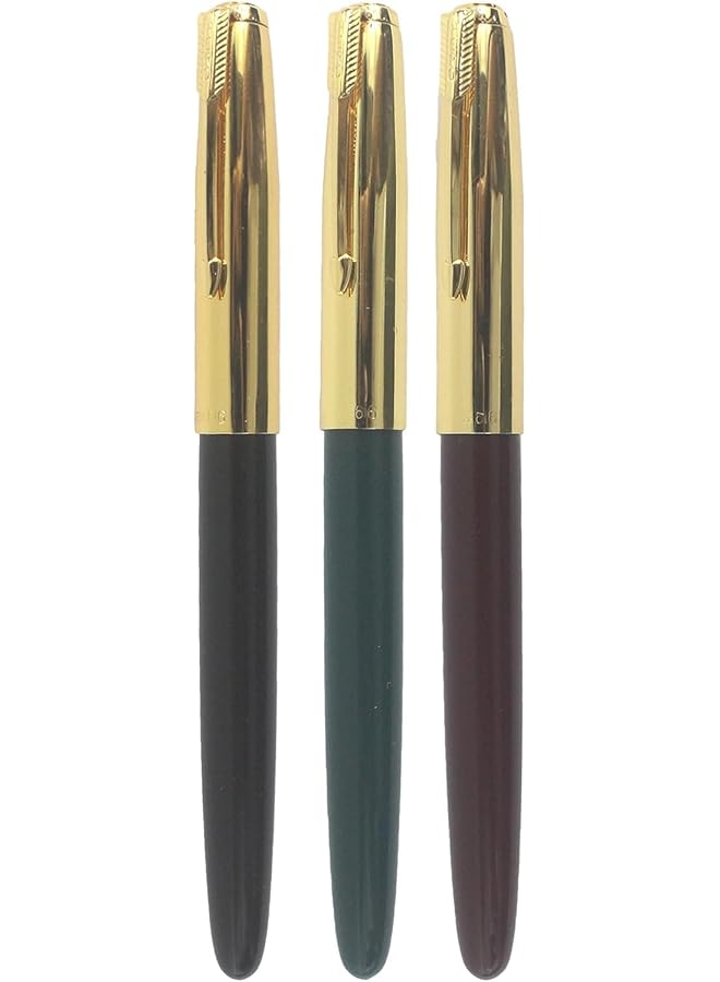 erorex Hero Pen Original Fountain Pen Iridium Fine Nib 330 With Golden Cap Fountain Pen Pack Of 3  - Image 3